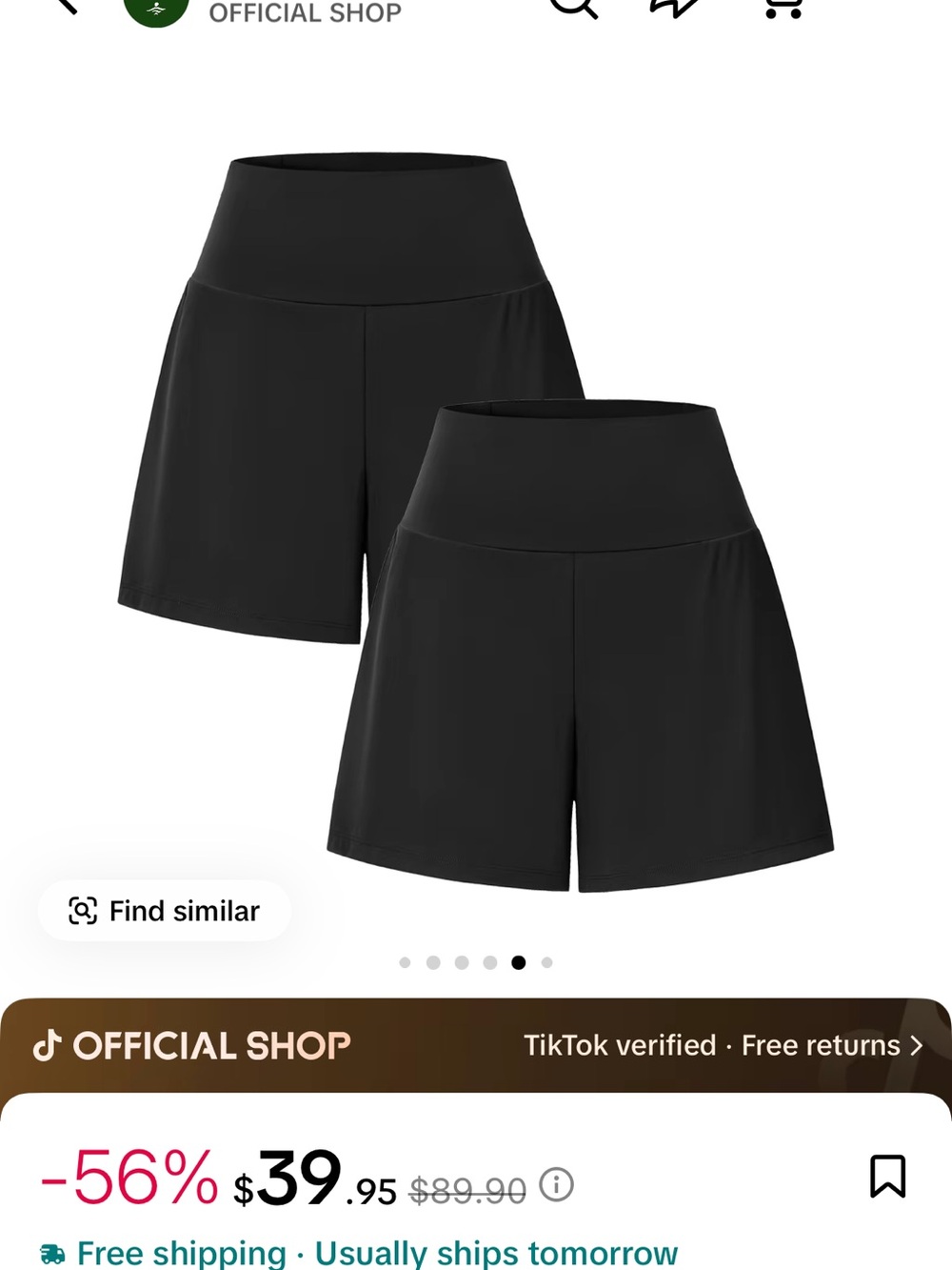 HALARA Black High-Waisted Athletic Shorts — 2-Pack. XL Tall
